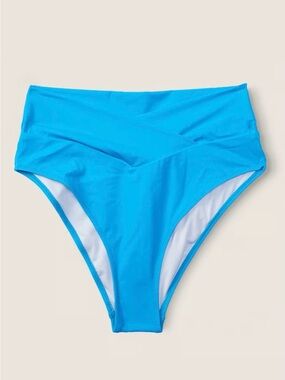 NEW Victoria’s Secret PINK V Crossover High Waist Bikini Bottom Bright Marine M